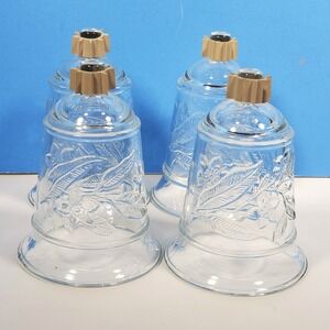 Votive Cups Peg Glass Candle Embossed Flowers Home Interiors New Grippers QTY 4